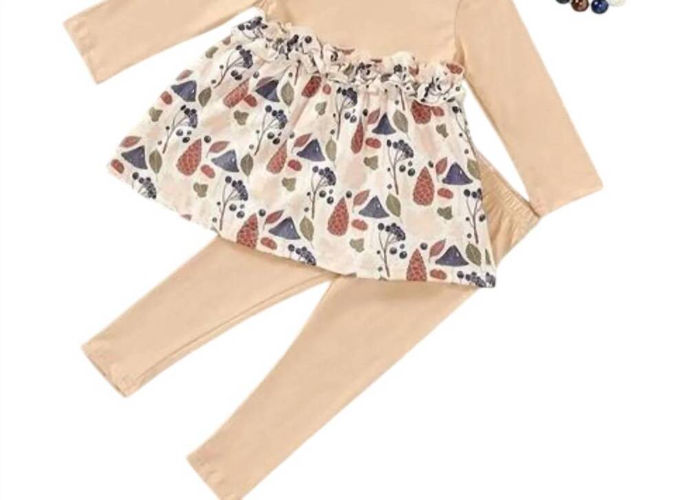 NEW PETE + LUCY girls fun in the forest two piece set in natural